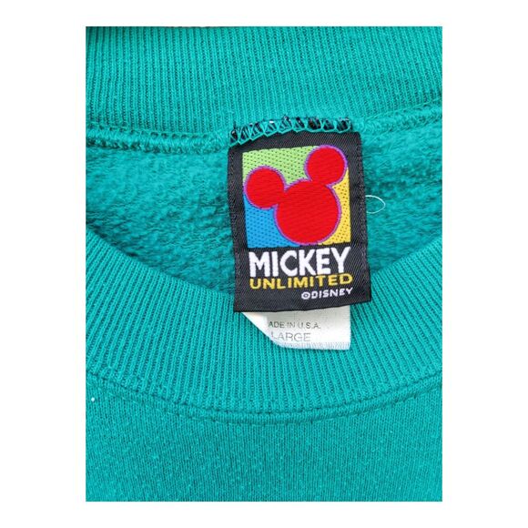 VTG Walt Disney Mickey Mouse Embroidered Crewneck Sweatshirt Large USA Made 90s - Picture 3 of 8